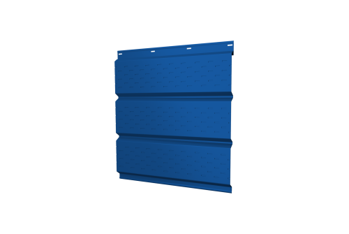 Софит металлический полная перфорация 0,5 Satin с пленкой RAL 5005 сигнальный синий