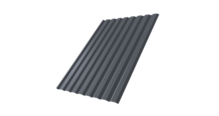 Профнастил С20A Grand Line 0.5 Rooftop Бархат RAL 7024 мокрый асфальт