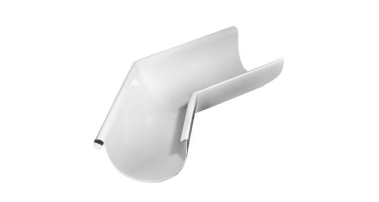 Угол желоба внешний Grand Line PU 135 гр 125 мм RAL 9003 сигнальный белый