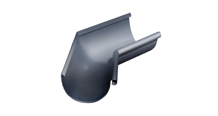 Угол желоба внутренний Grand Line PU 135 гр 125 мм RAL 7024 мокрый асфальт