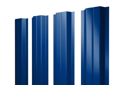 Штакетник П-образный А с прямым резом 0,45 PE RAL 5002 ультрамариново-синий