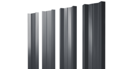 Штакетник М-образный А с прямым резом 0.4 PE-Double RAL 7024 мокрый асфальт