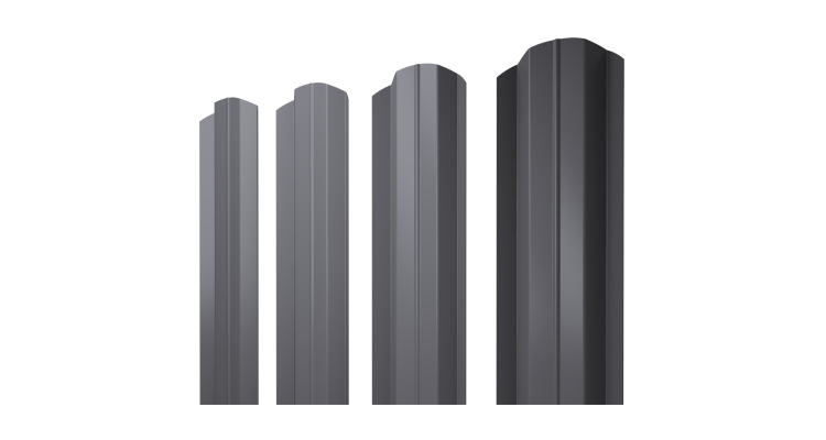 Штакетник М-образный В фигурный 0,4 PE RAL 7004 сигнальный серый