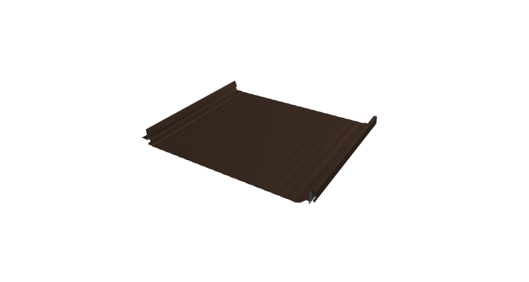 Кликфальц Pro Gofr Grand Line 0,5 PurLite Matt с пленкой на замках RAL 8017 шоколад