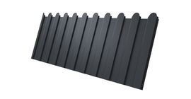 Профнастил С8А фигурный 0,45 Drap TwinColor RAL 7024 мокрый асфальт