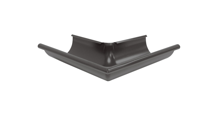 Угол желоба внешний 90 гр 125 мм PU Мatt RR 32 темно-коричневый