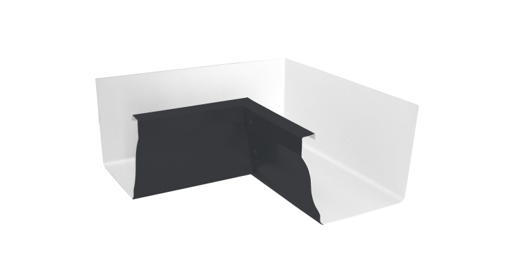 Угол желоба внутренний Vortex 90гр 127мм RAL 7024 мокрый асфальт