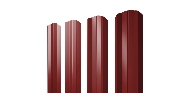 Штакетник М-образный A фигурный 0,45 PE RAL 3011 коричнево-красный