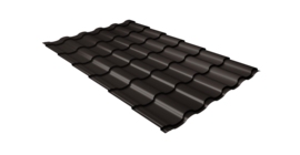 Металлочерепица кредо Grand Line 0,45 Drap-double TX RR 32 темно-коричневый