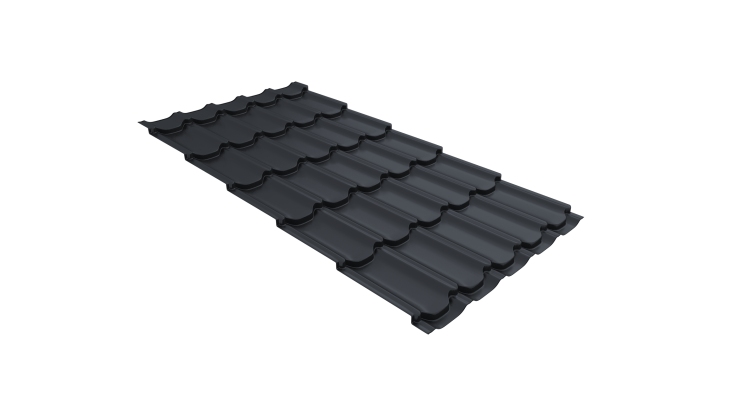 Металлочерепица квинта плюс 0,45 Drap TX RAL 7024 мокрый асфальт