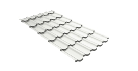 Металлочерепица  квинта плюс Grand Line c 3D резом 0,45 Drap RAL 9003 сигнальный белый