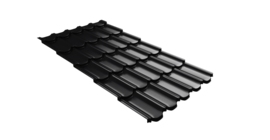 Металлочерепица  квинта плюс Grand Line c 3D резом 0,45 Drap ST RAL 9005 черный