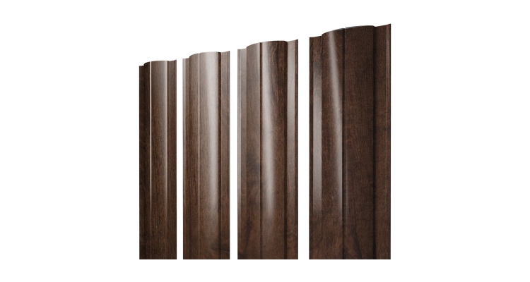 Штакетник Круглый с прямым резом 0,45 Print Premium Antique Wood TwinColor