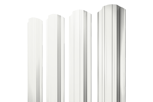 Штакетник Прямоугольный фигурный 0.4 PE RAL 9003 сигнальный белый