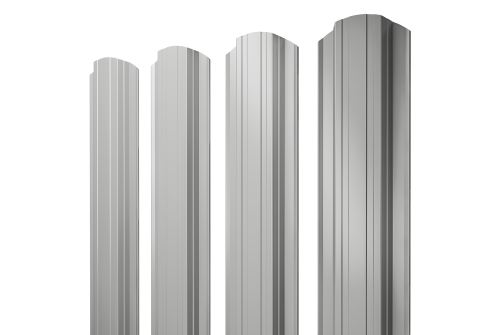 Штакетник Прямоугольный фигурный 0,5 Satin RAL 9006 бело-алюминиевый