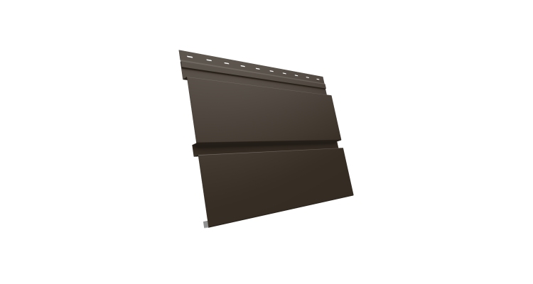 Софит металлический Квадро Брус без перфорации 0,5 Satin с пленкой RR 32 темно-коричневый