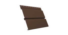Софит металлический Квадро Брус с перфорацией 0,5 Satin Matt с пленкой RAL 8017 шоколад