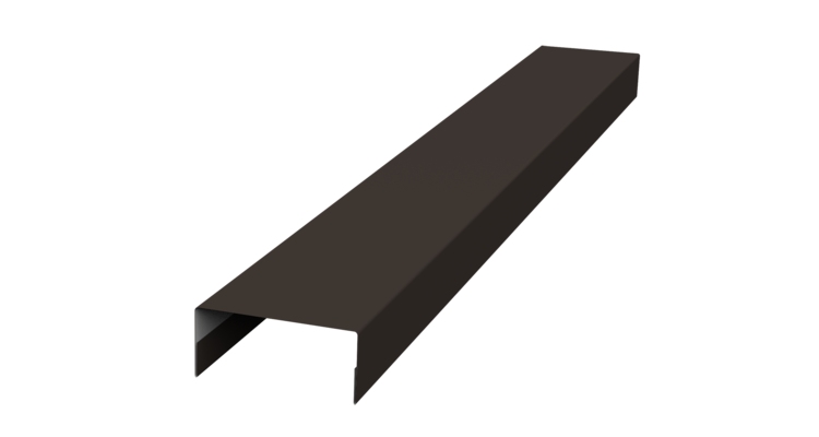 Ламель лицевая 125 забора жалюзи Texas стартовая/финишная для калиток и ворот 0.45 Drap с пленкой RR 32 темно-коричневый