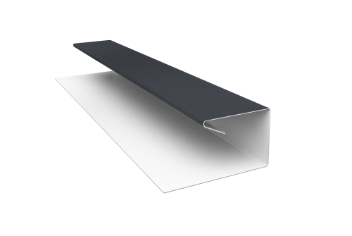 Планка П-образная завершающая сложная (КД) 0,45 Drap TX RAL 7024 мокрый асфальт (2м)