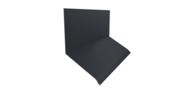 Планка примыкание верхнее к стене фальц Grand Line 150х130х20 0,5 Drap RAL 7024 мокрый асфальт (2м)