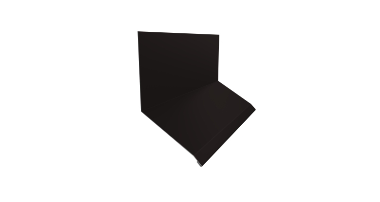 Планка примыкание верхнее к стене фальц Grand Line 150х130х20 0,5 Drap TX RAL 9005 черный (3м)