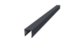 Планка вертикальная лицевая для забора жалюзи Palermo 0,5 Satin Matt RAL 7024 мокрый асфальт (1,8м)