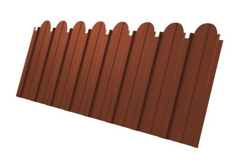 Профнастил С10A фигурный 0,45 PE RAL 8004 терракота